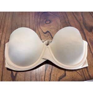 Maidenform Strapless Bra 36C Beige Underwire Full Coverage Convertible No Straps